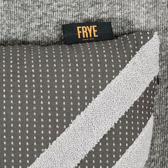 Frye Throw Pillow Gray Contemporary Textured Zippered Side Rectangle 18x13 - Picture 2 of 9